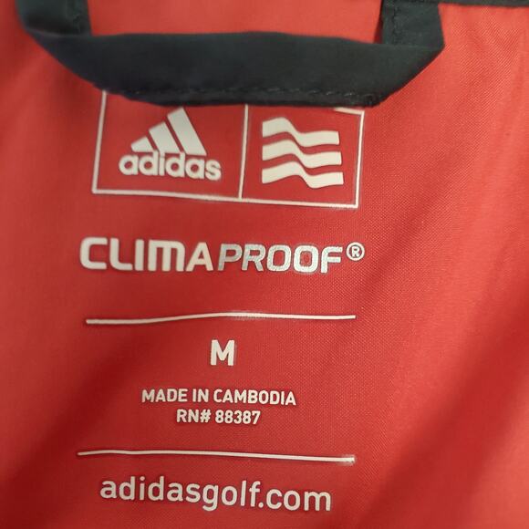 Adidas Climaproof Red 1/4 Windbreaker Jacket Men's Size Medium Athletic Pockets - Picture 3 of 7